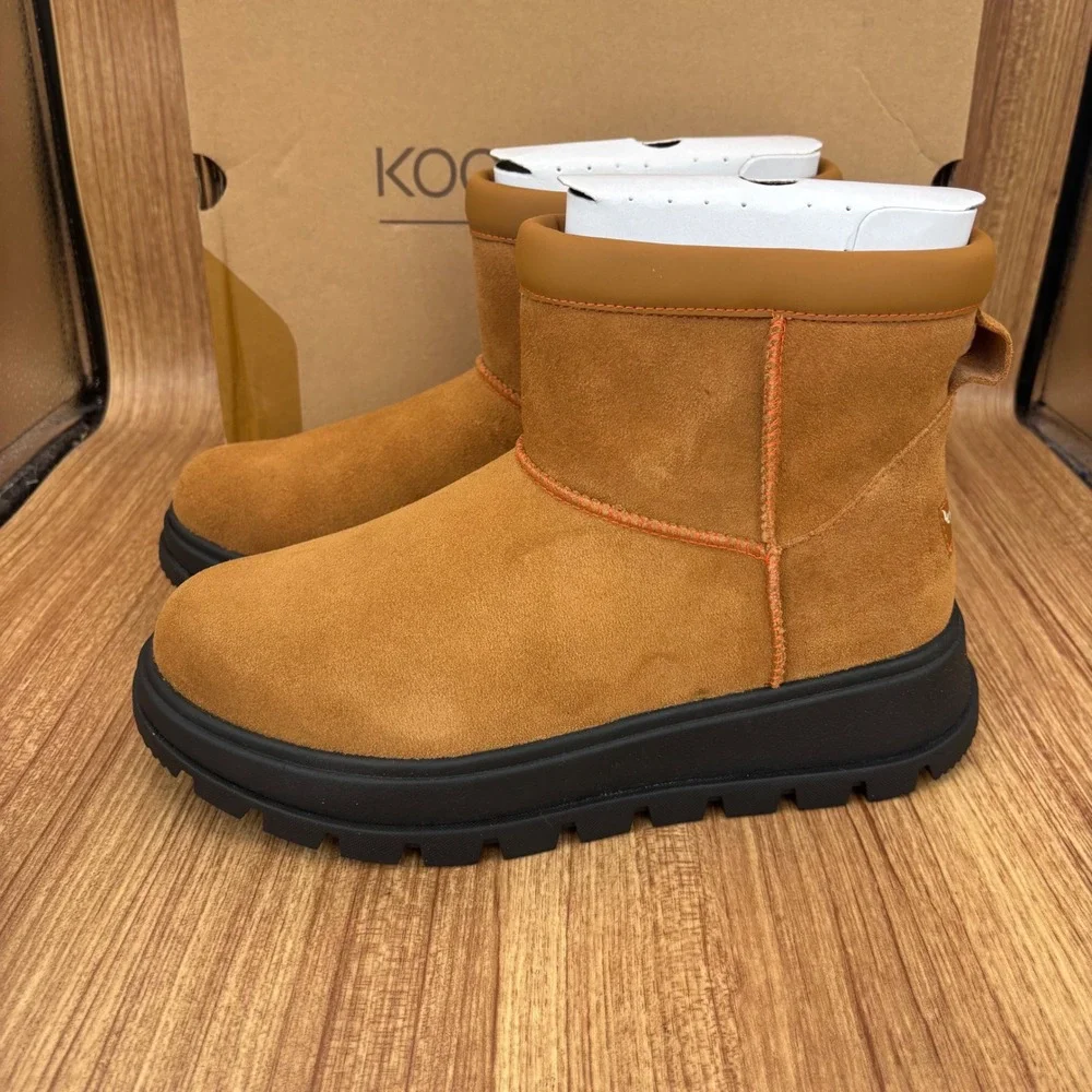 Koolaburra by UGG Koola Mini Hybrid Boots Womens 9 Chestnut Waterproof Suede NEW
